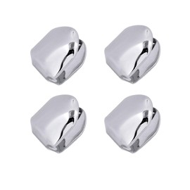 TOPGRILLZ Grillz Gold Tooth Cap Grillz Teeth Men Gold Teeth Grills for Your Teeth 4pcs 18K Gold/Silver Plated Single Grillz for Women Gold Jewelry Hip Hop Rapper Costume (Silver 4pcs)