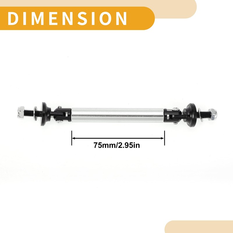 Partuto 2pcs 75mm/2.95in Car Splitter Support Rods Adjustable Front Rear