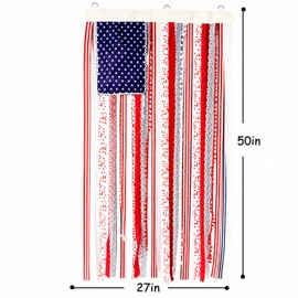 4th of July Decorations 4 x 2.3 FT Vintage Rag American Flag Banner Hanging Fourth of July Banner Patriotic Independence Day Accessories for 250th Anniversary Celebration Indoor Outdoor Decoration