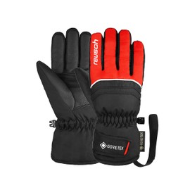 Reusch Children's Teddy Gore-Tex Wind and Waterproof Warm Ski Gloves, Sports Gloves, Snow Gloves for Sledging, Winter Gloves, Black/Red, 4.5