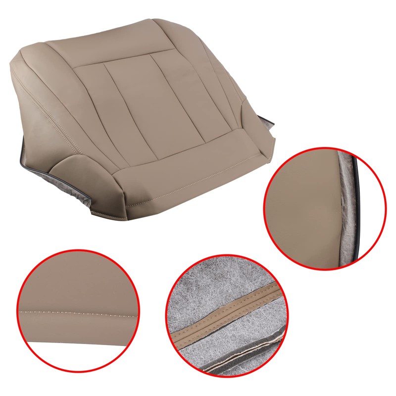 AUTOKAY Driver & Passenger Bottom Seat Cover Oak Tan Fits