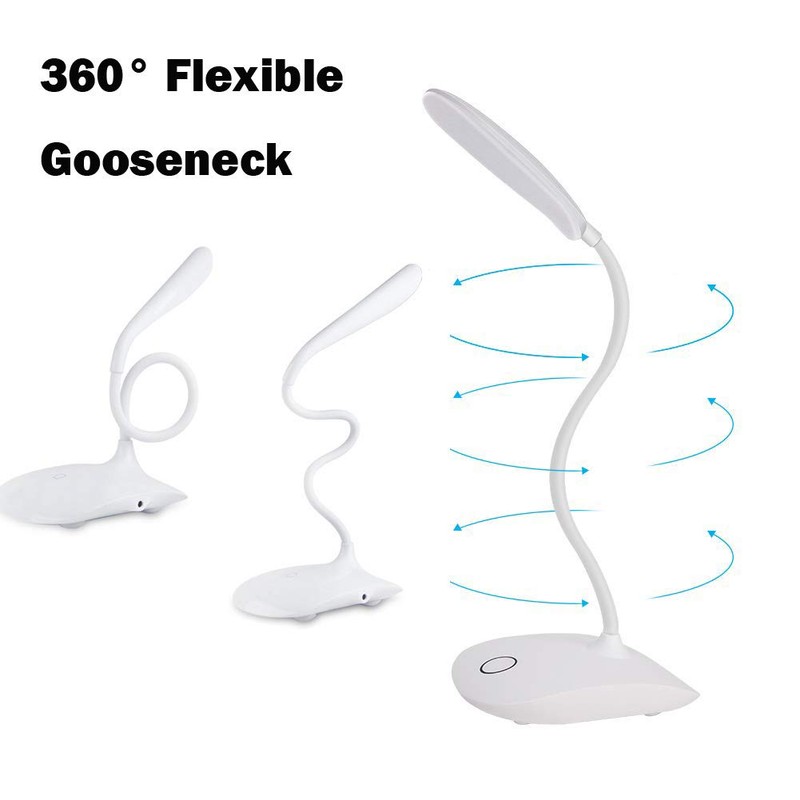 LED Table Lamp,Portable Eye-Protected Flexible Gooseneck Small Desk Lights for