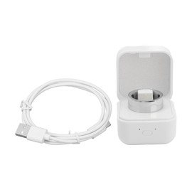 Smart Ring Body Temperature Sleep Monitoring Step Recording Sports Health Tracker with Charging Case Silver