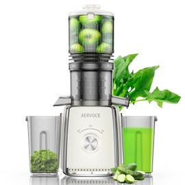 AERVOCE Cold Press Juicer Machines - Masticating Juicer Machines With 5.3'' Large Feed Chute,300W High Juice Yield,800ml Two Cups, Slow Juicers Extractor Easy To Clean
