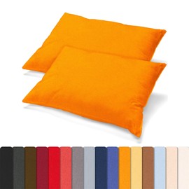 aqua-textil Classic Line Cushion Cover Set of 2 40 x 80 cm Orange Cotton Cushion Cover Zip Jersey Cushion Cover