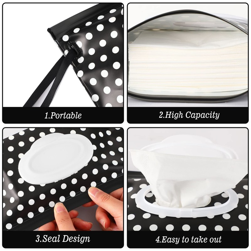 FEBSNOW 2 Pack Baby Wipes Dispenser, Portable Wipe Holder Container,