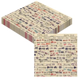 KFHENSOMR Vintage Beverage Napkins Decorations, 24pcs Book Club Paper Napkins, 3 Ply Disposable Beverage Luncheon Paper Napkin, Due Date Card for Reading Themed Party Supplies