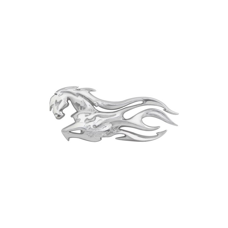 Grand General 90191 Chrome Plastic 'Flamed Horse' Mud Flap Cut-Out