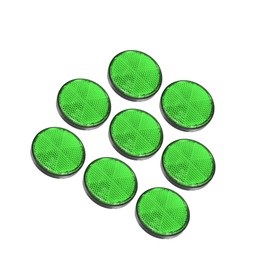 VekAuto 8 Pcs Round Stick-on Safety Spoke Reflective Self Adhesive Reflector for Gate Posts Cars Trailer Motorcycle Trucks Boat Bicycle Bike Green Auto Accessories
