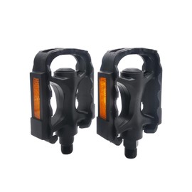 UPANBIKE Bicycle Pedals Universal Plastic Road Bike Pedals 9/16 Inch Mountain Bike Pedals Flat Platform with Reflector for Road Bike MTB