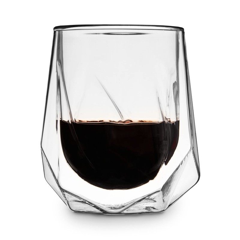 Viski Alchemi Aerating Wine Glass, Double Walled Tasting Tumbler for