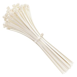 intervisio Cable Ties Resealable, 300 mm x 7.6 mm, Pack of 100, Natural, Neutral, White, Removable, Reusable