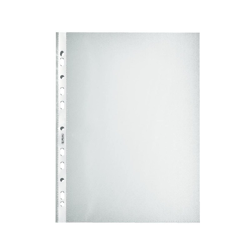 Herlitz A4 Grained Water Proof Punched Pocket - Clear (100