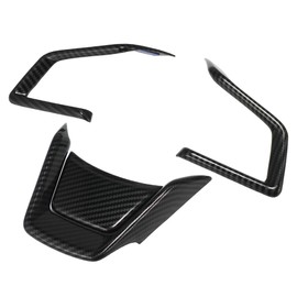 X AUTOHAUX ABS Plastic Interior Steering Wheel Cover Trim for Subaru Forester Ascent SUV 2019-2022 for Impreza 2017-2022 for Legacy/Outback for Crosstrek 2018-2022 Carbon Fiber Patterin Black