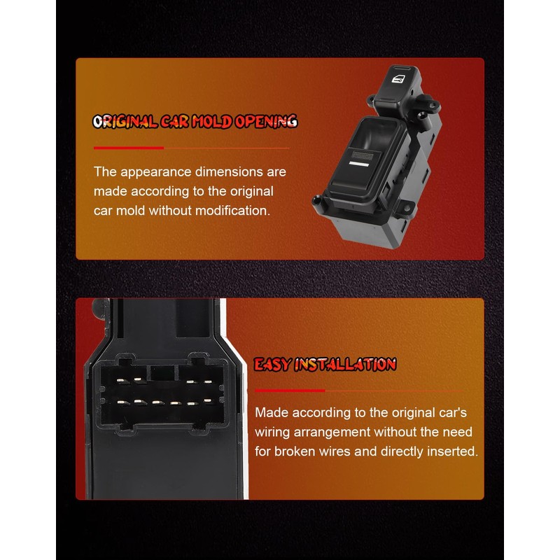 CCIYU Power Window Switch ‎35760-SDA-A21 Front Right Passengers Side Window