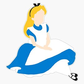 Minimalistic Alice in Wonderland Vinyl Waterproof Sticker Decal Car Laptop Wall Window Bumper Sticker 5"