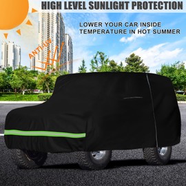 Waterproof Car Cover Compatible with 1965-1977 Ford Bronco Sport/Ranger Accessories, 210T All Weather Car Covers with Zipper&Lock for Car Dust Snow Rain Hail Protection