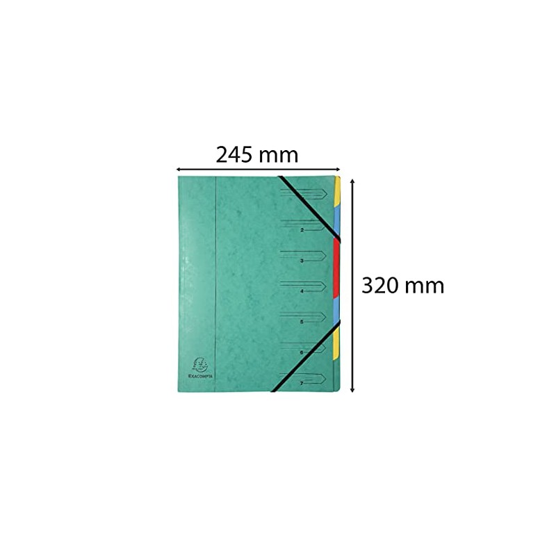 Exacompta Folder A4 Box With 7 Compartments – Green