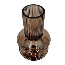 Bergamo Art 9 Inch Tall Decorative Handmade Glass Modern Flower Vase in Brown