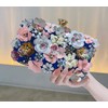 Floral Clutch Purse for Women Silk Glitter Evening Handbag Ladies