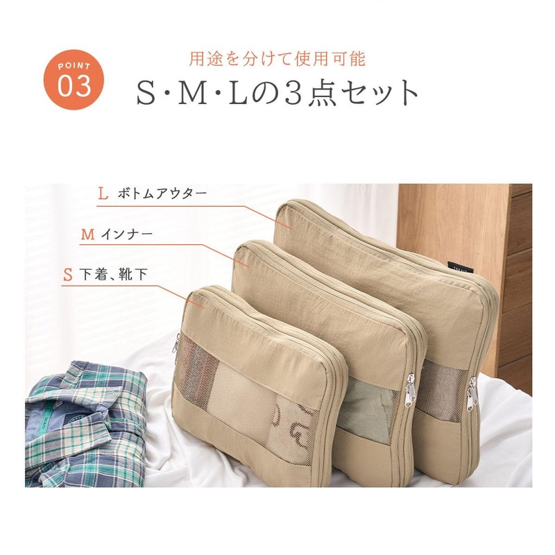 TOKAIZ TTP-001 Travel Pouch, Travel Compression Bag, Set of 3,