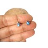 Art Gecko Fiery Pear Shaped LABRADORITE Sterling Silver Gemstone Stud