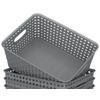 WYT 12-Pack Plastic Small Shelf Storage Weave Baskets for Organizing,