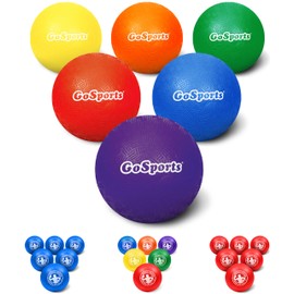 GoSports 5" Inflatable Dodgeball 6 Pack - No Sting Balls - Includes Ball Pump & Mesh Bag