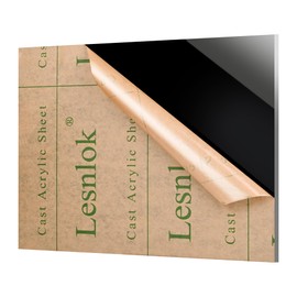 Lesnlok 12x12 Black Acrylic Sheet 1/8 inch Thick 3mm Black Plexiglass Sheet for Home Decor Handcraft Painting Photography (1, 12x12)