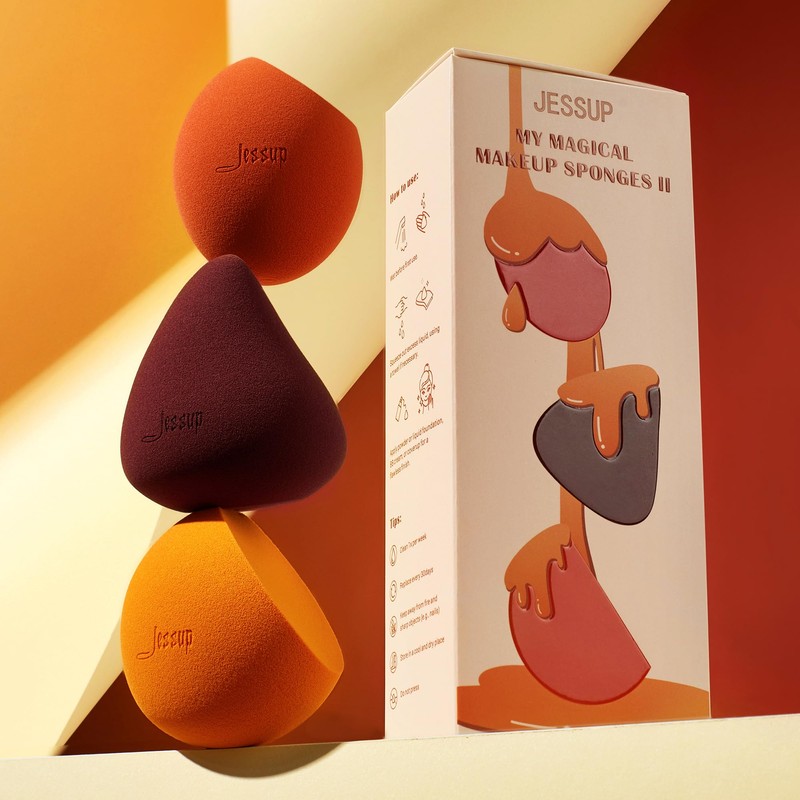 Jessup Makeup Sponge Set, 3 Pieces Make Up Sponges for
