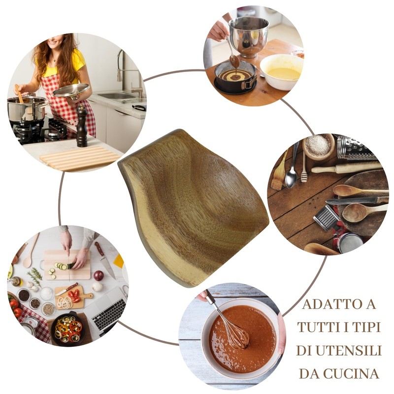 Amore Legno Sforza Wooden Spoon Rest, Cutlery Tray for Spoons