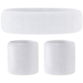 Sweatbands Set, MH MOIHSING 3 Pcs Workout Headbands Kit for Unisex, Non Slip Sport Headbands Wristband for Outdoor Activities, Athletic Moisture Wicking Hairband