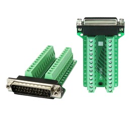 Twinklebay DB25 Breakout Connector D-sub Breakout 25 Pin Connector with Nut (Male Adapter x 1, Female Adapter x 1)