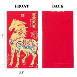 Ganondorf Chinese New Year Red Envelopes 2026 Year of the Colorful Horse 36PCS Hong Bao with 6 Different Gold Foil Designs, Lucky Money Envelope Set for Lunar New Year, Cash Gifts Party Decorations