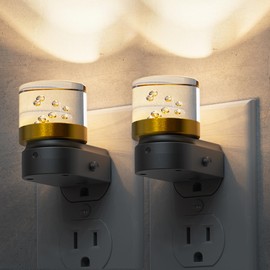 L LOHAS LED Night Light, 2 Pack Night Lights Plug into Wall, 3000K Soft Light LED NightLights, Built in Dusk to Dawn Sensor Bubble Wall Light for Hallway, Bathroom, Rooms