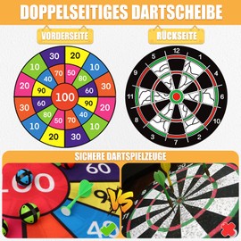 Dartscheibe Kinder, 74cm Kinder Klett Dartscheibe mit 12 Bällen & 12 Darts, Indoor Outdoor Spiele für Kinder Geschenke 3-12 Jahren Jungen Mädchen, Outdoor Spielzeug Gartenspielzeug Wurfspiel Ballspiel
