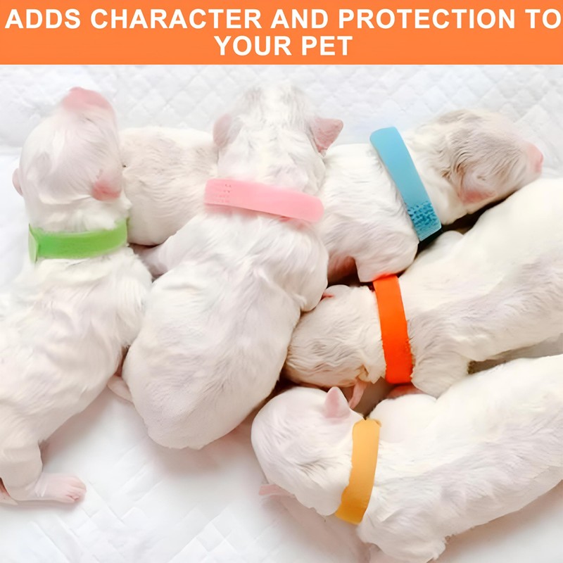 15PCS Adjustable Puppy Kitten Collars - Newborn Pet ID Bands