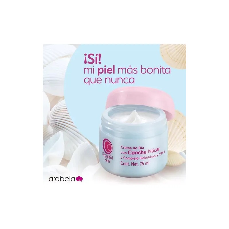 Kit Cremas Día Arabela Concha Nácar Fps Todo Tipo Piel