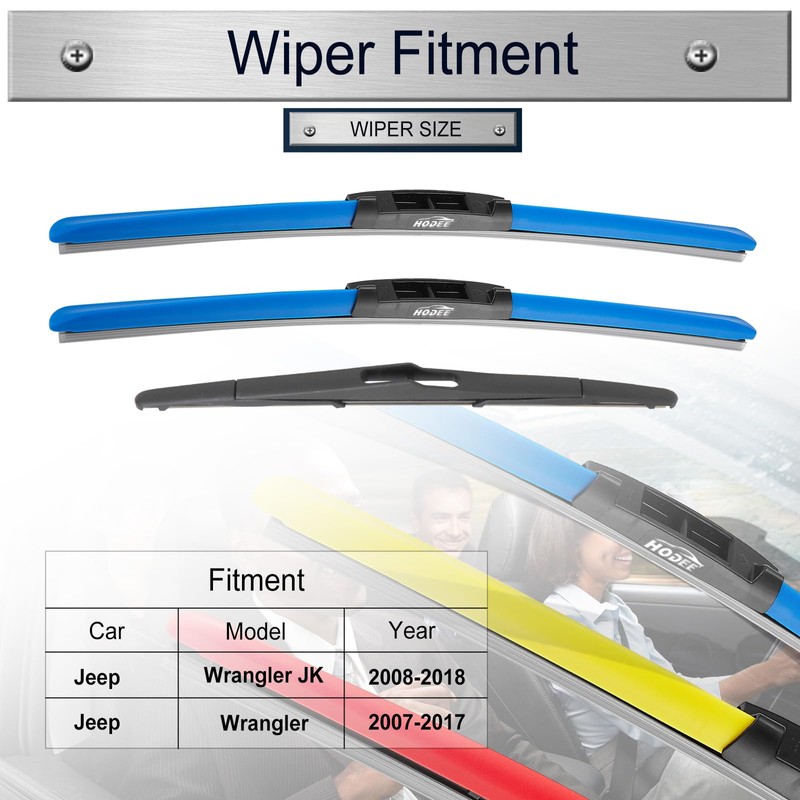 HODEE 3 Wipers 22"+20"+9" Colour Wiper Replacement for Ford Bronco