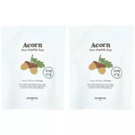 Skin Food 스킨푸드 에이콘 포어 펩타이드 패드 리필 30매 x 2개 수분토너 닦토 도토리패드 Skin Food Acorn Pore Peptide Pad Refill 30 Sheets x 2 Packs Moisture Toner Wipe Pad