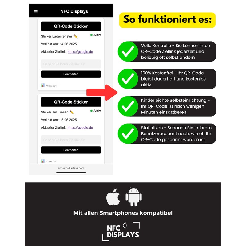 QR Code Sticker/Sticker | Adjust and Change Link at Any