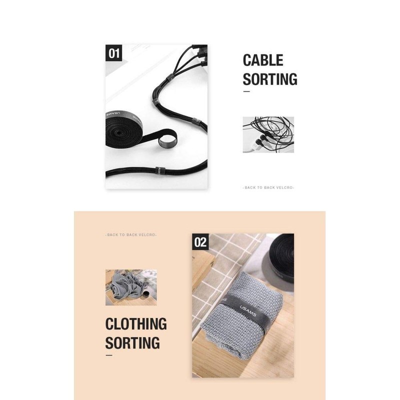 DFVmobile - Magic Sticker Nylon Cable Organiser for Mouse Computer