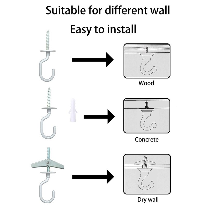 Evsteluo 2 Sets Large Swag Ceiling Hooks Heavy Duty Swag