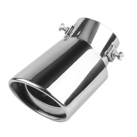 Adunsiaoto Automotive Exhaust Tail Pipe Muffler, Universal Exhaust Tail Tip Pipe Muffler Trim, Stainless Steel Car Exhaust Tip Tail Pipe Car Accessories for Most Car, Accessories(Silver-Bent)