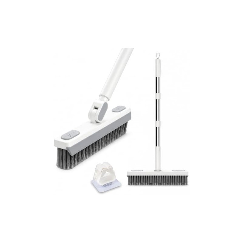 180° Rotating Gap Cleaning Tool with V-Shaped Bristles and Squeegee