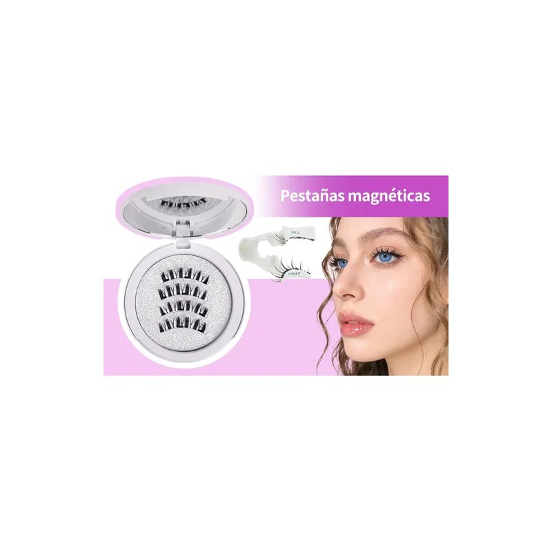 2 Pares Pestañas Postizas Naturales Magnética Reutilizable