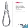 Nail clippers with buffer spring, ribbed handles with curved cutting