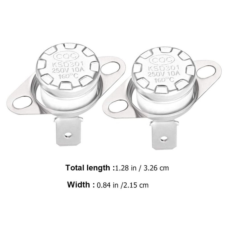 iplusmile 2 Pzas Interruptor Térmico KSD301, Termostato 160 °C Interruptor