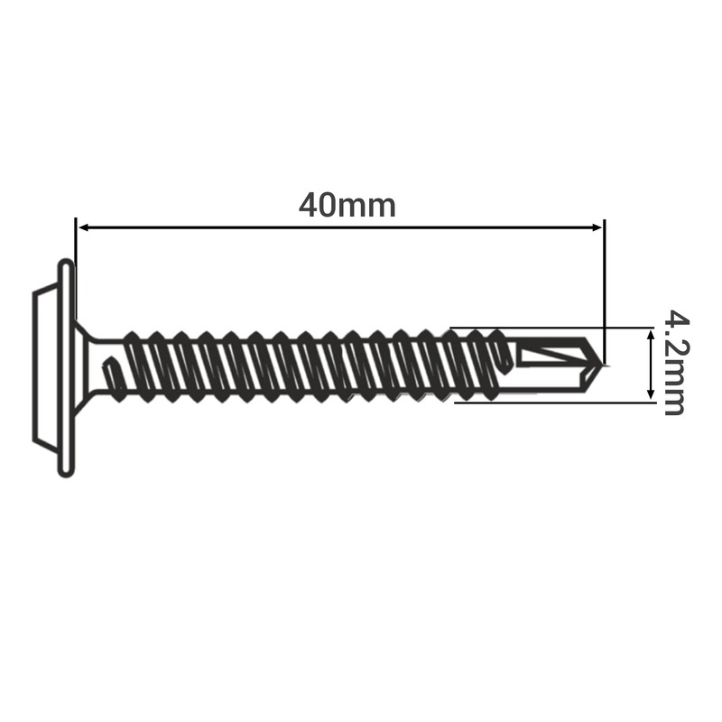 SKIR'CO (Pack of 40) Painted Self-Drilling Screws 4.2 x 40