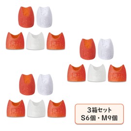 Plus KM-304RL Mekurikko Catch Finger Cot, Ring Type, Beautiful Fingertips, Support for Test Takers, Dharma, 3 x Packs of 5 x Piece Mix of Small and Medium (35-419 x 3)